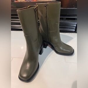 Franco Sarto Women's Penelope Mid Calf Chunky Heel Bootie Boot Size 6